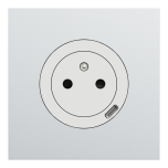 Schneider Odace - prise 2P+T affleurante + chargeur USB-C 18W blanc craie avec plaque de finition métal alu - Réf : S920042-PMA