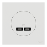 Schneider Odace - chargeur double USB type C+C - 21W Power Delivery avec plaque de finition blanc craie - Réf : S920401-P