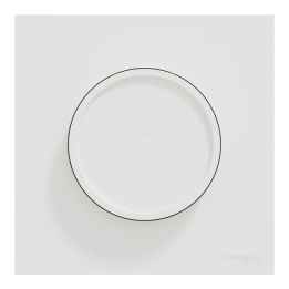 Schneider Odace - variateur de lumière universel 2 ou 3 fils - rotatif avec plaque de finition blanc craie - Réf : S920519-P