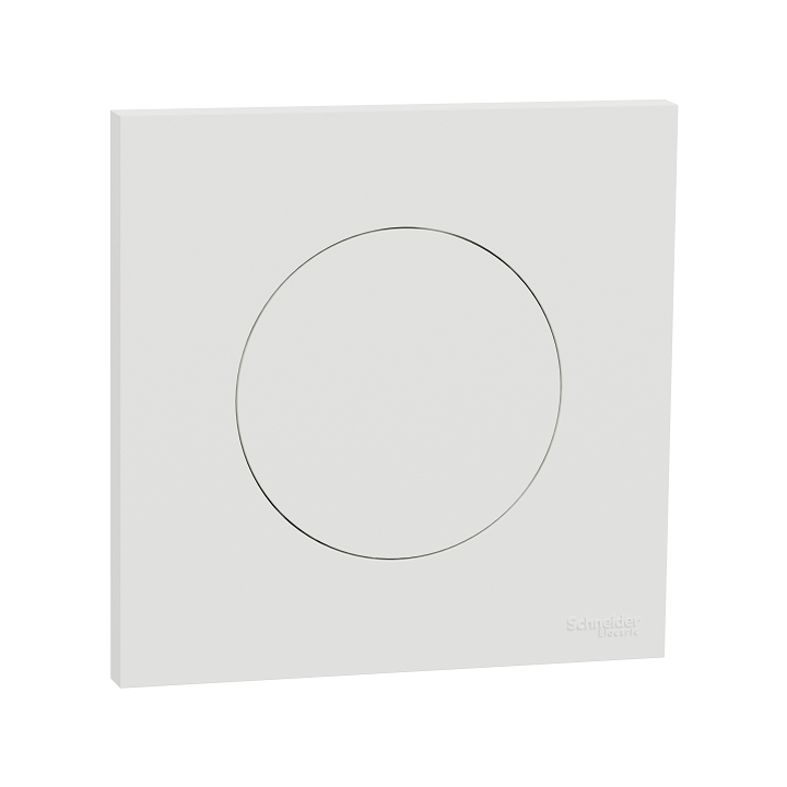 Schneider Odace - obturateur - pré-perçage pour sortie de câble avec plaque de finition blanc craie - Réf : S920666-P