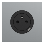 Schneider Odace - prise 2P+T affleurante + chargeur USB-C 18W noir - avec plaque de finition métal titane - Réf : S940042-PMT