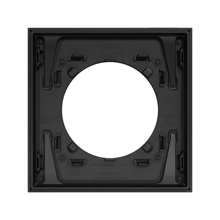Schneider Odace - prise 2P+T affleurante + chargeur USB-C 18W noir - avec plaque de finition métal laiton - Réf : S940042-PML