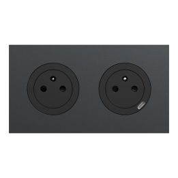 Schneider Odace - 2 prises 2P+T affleurantes + 1 chargeur USB-C noir onyx avec plaque de finition perle noire - Réf : S940052-42
