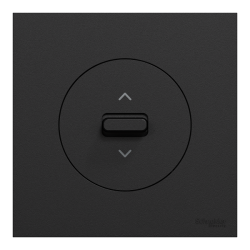Schneider Odace - inter ou poussoir volet roulant 3 positions à levier avec plaque de finition noir onyx - Réf : S940208-P