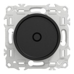 Schneider Odace - variateur de lumière universel 2 ou 3 fils - rotatif - noir onyx avec sa plaque Architecte - Réf : S940519-PA