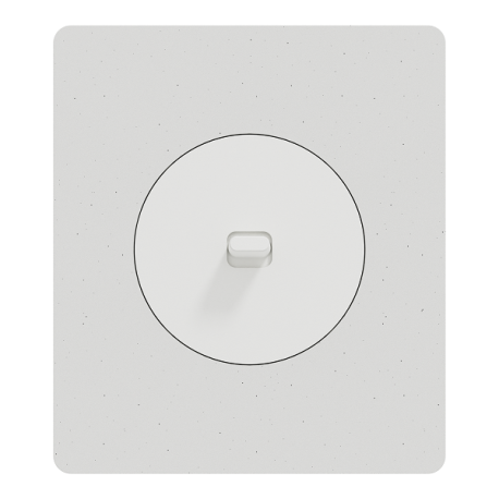 Schneider Odace - va-et-vient ou poussoir à levier 10AX blanc - avec plaque Architecte béton - Réf : S920203-PAB