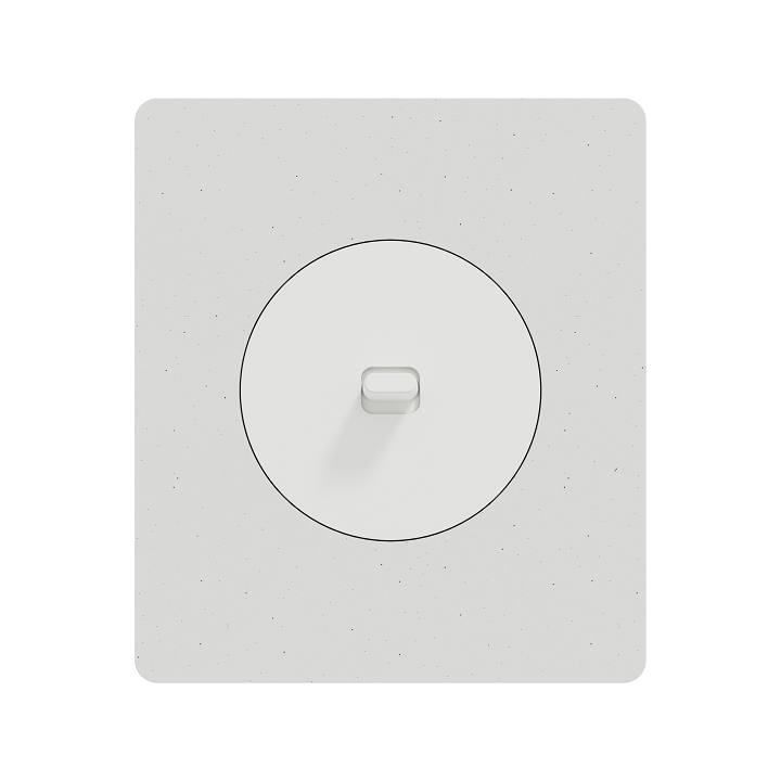 Schneider Odace - va-et-vient ou poussoir à levier 10AX blanc - avec plaque Architecte béton - Réf : S920203-PAB