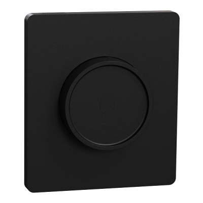 Schneider Odace - variateur de lumière universel 2 ou 3 fils - rotatif - noir onyx avec sa plaque Architecte - Réf : S940519-PA