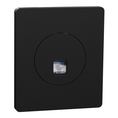 Schneider Odace - prise RJ45 - Cat6A STP grade 3TV - noir onyx avec plaque de finition Architecte - Réf : S940477-PA