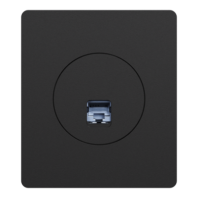Schneider Odace - prise RJ45 - Cat6A STP grade 3TV - noir onyx avec plaque de finition Architecte - Réf : S940477-PA