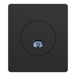 Schneider Odace - prise RJ45 - Cat6A STP grade 3TV - noir onyx avec plaque de finition Architecte - Réf : S940477-PA