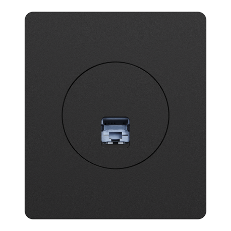 Schneider Odace - prise RJ45 - Cat6A STP grade 3TV - noir onyx avec plaque de finition Architecte - Réf : S940477-PA