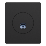 Schneider Odace - prise RJ45 - Cat6A STP grade 3TV - noir onyx avec plaque de finition Architecte - Réf : S940477-PA