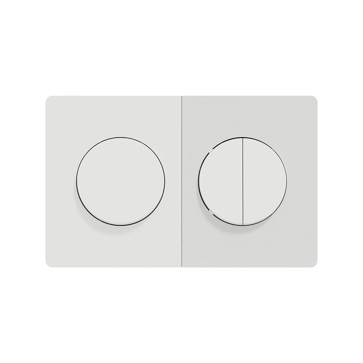 Schneider Odace - va-et-vient ou poussoir + double poussoir - 10AX - avec plaque de finition blanc + béton - Réf : S920204-14