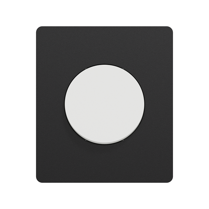 Schneider Odace - va-et-vient ou poussoir blanc craie - 10AX - avec plaque de finition noir onyx - Réf : S920204-PAN