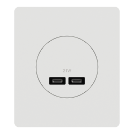 Schneider Odace - chargeur double USB type C+C - 21W avec plaque de finition Architecte blanc craie  - Réf : S920401-PA