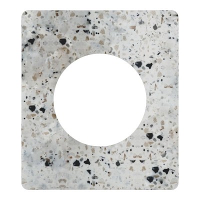 Schneider Odace - va-et-vient ou poussoir à levier noir onyx - 10AX - avec plaque Architecte Terrazzo - Réf : S940203-PA