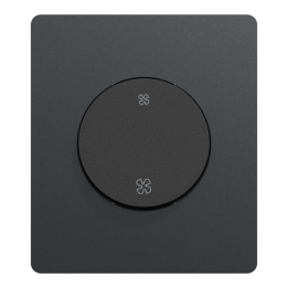 Schneider Odace - inter ou poussoir VMC 2 vitesses - 10AX - noir onyx - Réf : S940233-PA