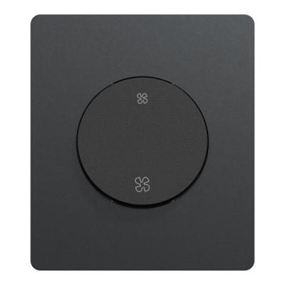 Schneider Odace - inter ou poussoir VMC 2 vitesses - 10AX - noir onyx - Réf : S940233-PA