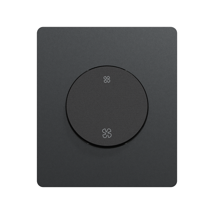 Schneider Odace - inter ou poussoir VMC 2 vitesses - 10AX - noir onyx - Réf : S940233-PA