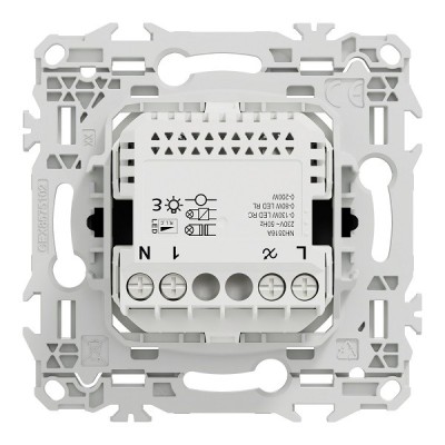 Schneider - Wiser Odace - variateur rotatif connecté 2 ou 3 fils zigbee - noir onyx - Réf : S940513