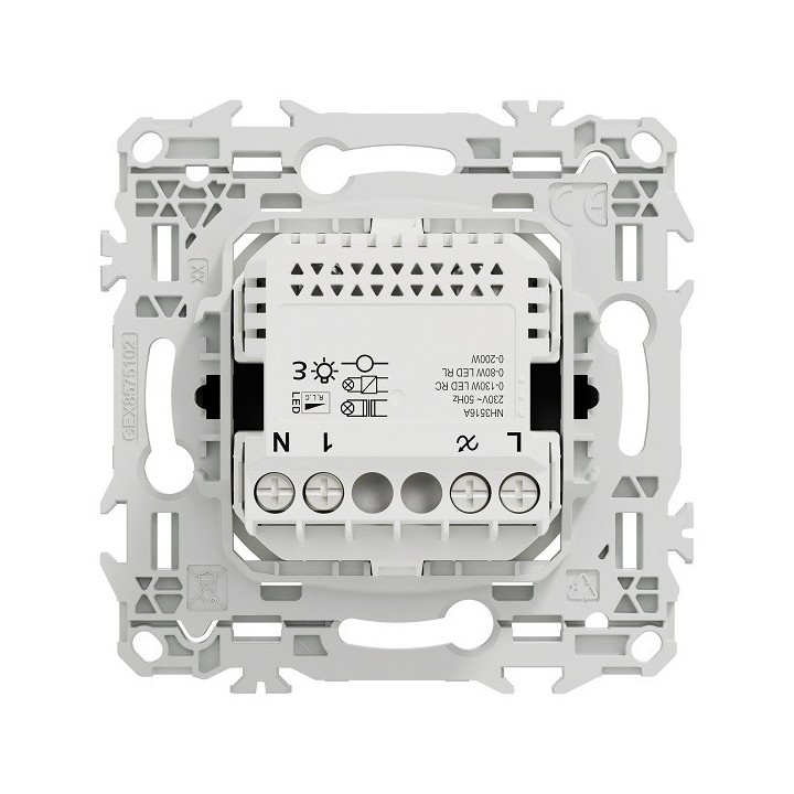 Schneider - Wiser Odace - variateur rotatif connecté 2 ou 3 fils zigbee - noir onyx - Réf : S940513