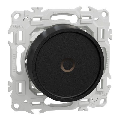 Schneider - Wiser Odace - variateur rotatif connecté 2 ou 3 fils zigbee - noir onyx - Réf : S940513