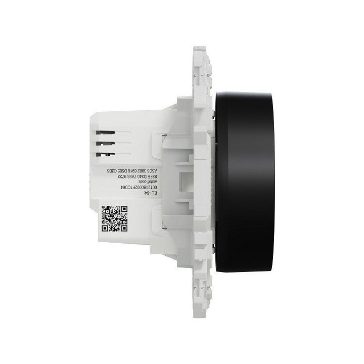 Schneider - Wiser Odace - variateur rotatif connecté 2 ou 3 fils zigbee - noir onyx - Réf : S940513