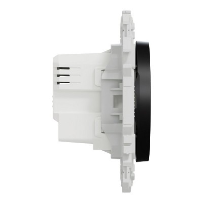 Schneider - Wiser Odace - bouton poussoir connecté 3 fils 10A zigbee - noir onyx - Réf : S940530