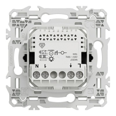 Schneider - Wiser Odace - bouton poussoir connecté 3 fils 10A zigbee - noir onyx - Réf : S940530