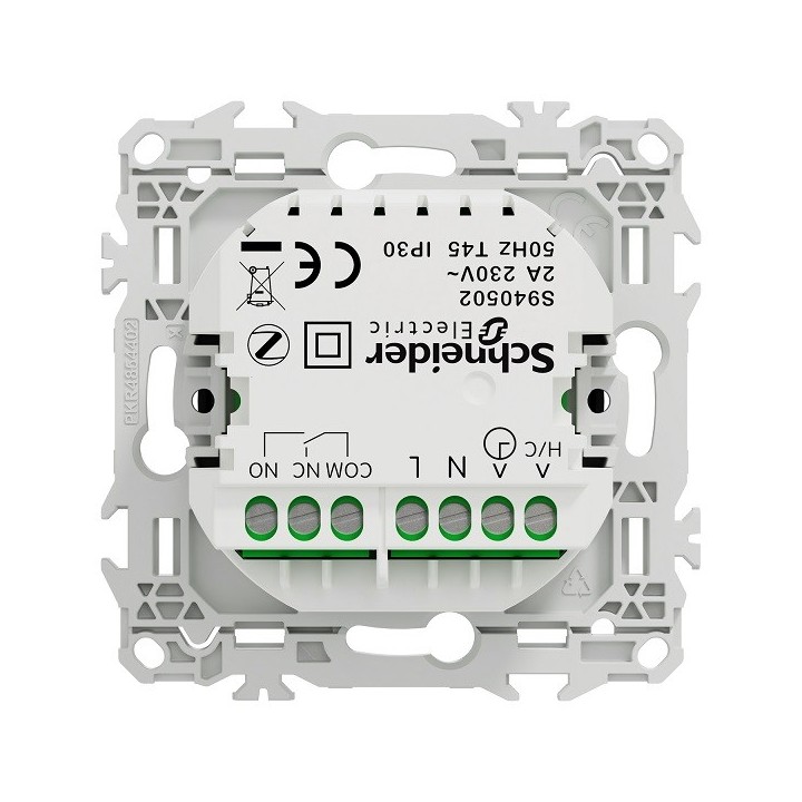 Schneider - Wiser Odace - thermostat connecté filaire 2A zigbee - noir onyx - Réf : S940502