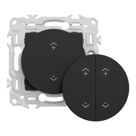 Schneider - Wiser Odace - interrupteur centralisé sans fils 2 ou 4 boutons - noir onyx - Réf : S940531