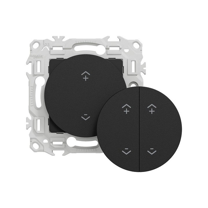 Schneider - Wiser Odace - interrupteur centralisé sans fils 2 ou 4 boutons - noir onyx - Réf : S940531