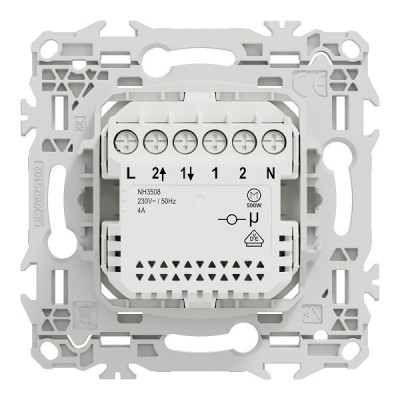 Schneider - Wiser Odace - interrupteur volet-roulant connecté 4A zigbee - blanc craie - Réf : S920567