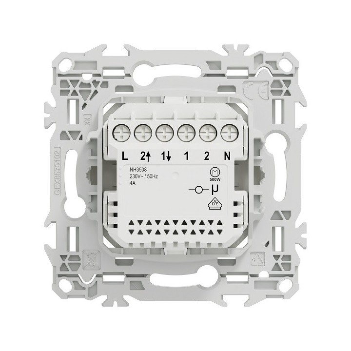 Schneider - Wiser Odace - interrupteur volet-roulant connecté 4A zigbee - blanc craie - Réf : S920567
