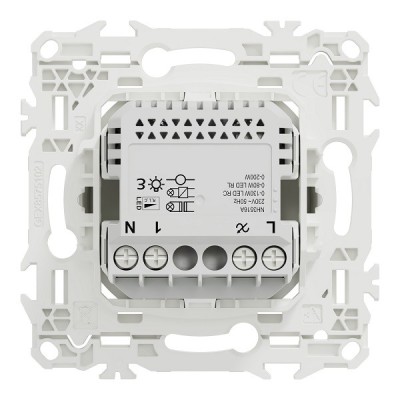 Schneider - Wiser Odace - variateur rotatif connecté 2 ou 3 fils zigbee - blanc craie - Réf : S920513