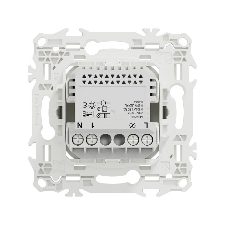 Schneider - Wiser Odace - variateur rotatif connecté 2 ou 3 fils zigbee - blanc craie - Réf : S920513