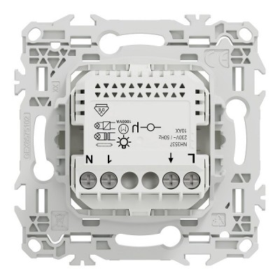 Schneider - Wiser Odace - bouton poussoir connecté 3 fils 10A zigbee - blanc craie - Réf : S920530