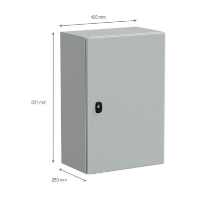 Schneider PanelSeT S3D - Coffret en acier - H600xL400xP250 - avec porte pleine - Réf : NSYS3D6425