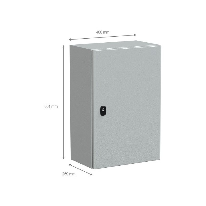 Schneider PanelSeT S3D - Coffret en acier - H600xL400xP250 - avec porte pleine - Réf : NSYS3D6425