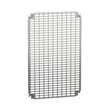 Schneider PanelSeT - châssis perforé Telequick - acier - coffret 600x400mm - Réf : NSYMR64