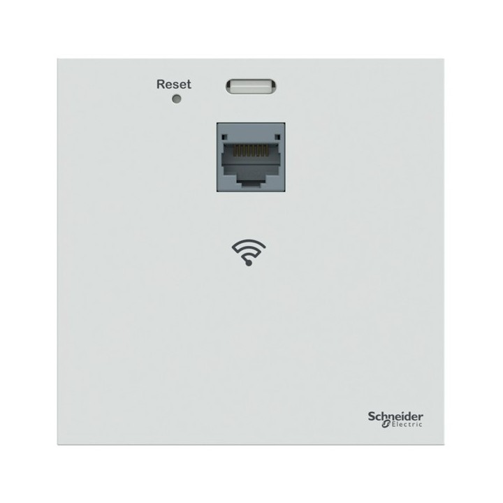 Schneider Resi9 Connect - Prise RJ45 pt accès wifi bibande POE - wifi 4-5-6 -1gbit - Blanc - Réf : SVDIR20491