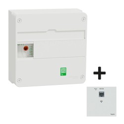 Schneider - Resi9 Coffret VDI 13M1R - grade 2TV basique - 4xRJ45 cat6 et prise RJ45 - Réf : R9H13401VDIM-P