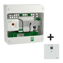 Schneider Resi9 Connect - Coffret VDI 13M1R - Switch 5ports PoE - Grade 3TV 4xRJ45 cat6a et prise RJ45 - Réf : R9H13401VDIXS