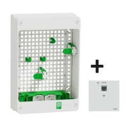 Schneider Resi9 Connect - Coffret VDI Box 13M2R - coffret support box operateur avec 2 prises + RJ45 - Réf : R9H13402VDIBOX-P