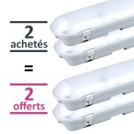 Miidex Lighting - 4 Boitiers étanches LED intégrées 4000°k 80W IP65 1532 x 103 DONT 2 OFFERTS - Réf : 7582(4)