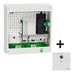 Schneider Resi9 Cnct - Coffret VDI 18M2R - Switch 9ports PoE - 2 P- Grade 3TV - 8 RJ45 cat6a + RJ45 - Réf : R9H18402VDIXS-P