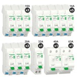 Schneider - Resi9 XE - Lot de 12 disjoncteurs + 2 interrupteurs différentiels 40A+63A - Embrochable - Pour T5 - Réf: R9ERA240-P2
