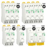 Schneider - Resi9 XP - Lot de 10 disjoncteurs + 2 interrupteurs différentiels 40A + 63A - Peignable - Pour T4 - Réf : R9PRA240-P