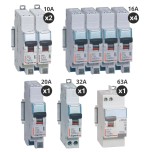 Legrand - Lot de 8 disjoncteurs + 1 interrupteur différentiel 63A - Type AC - Automatique - Pour T3 - Réf : 411650-P